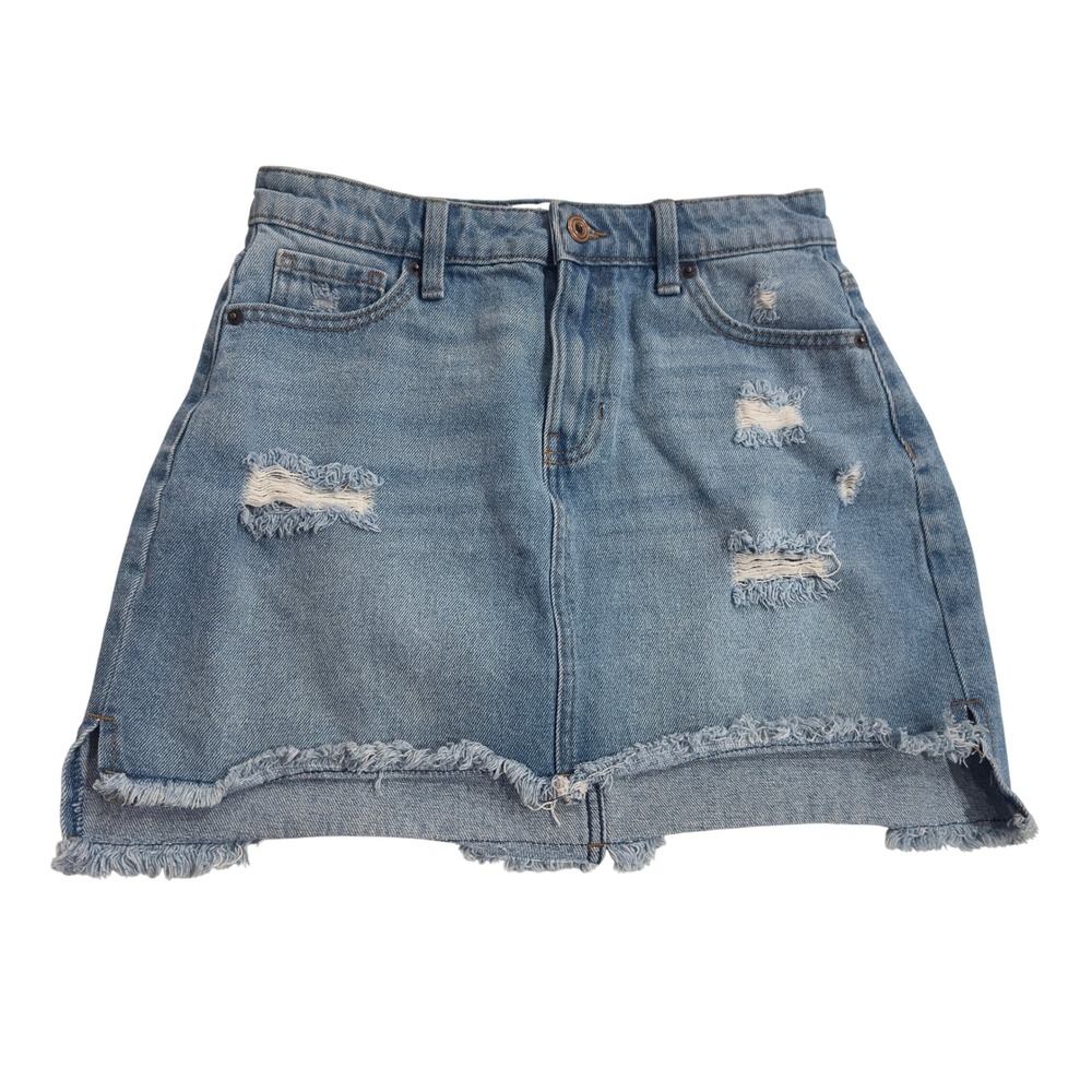 REgeneration by Celebrity Pink Distressed Denim Mini Skirt Light Wash Blue 5/27
